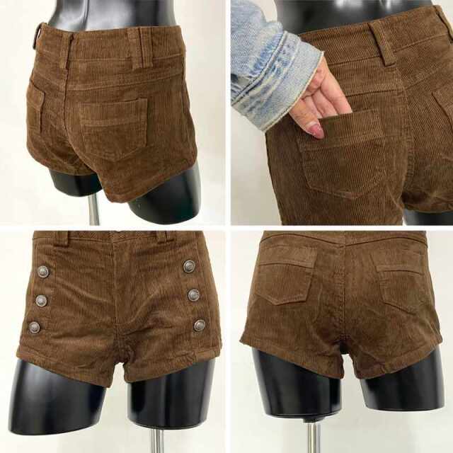 ボタンコーデュロイショートパンツ
