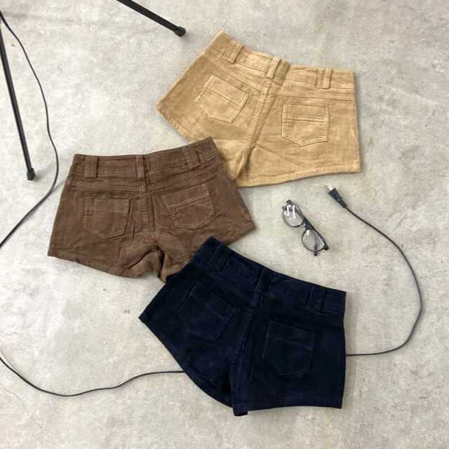 ボタンコーデュロイショートパンツ