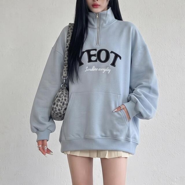 ハーフZIPロゴチュニック　