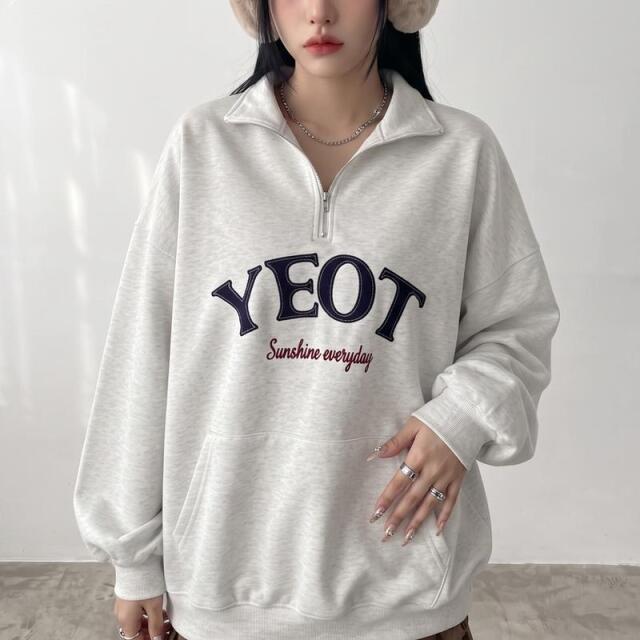 ハーフZIPロゴチュニック　