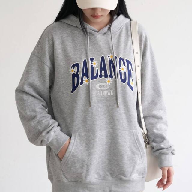 刺繍ハナロゴビッグパーカー