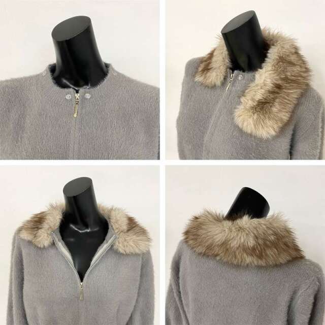 ファーZIPショートカーディガン