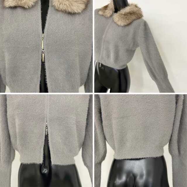 ファーZIPショートカーディガン