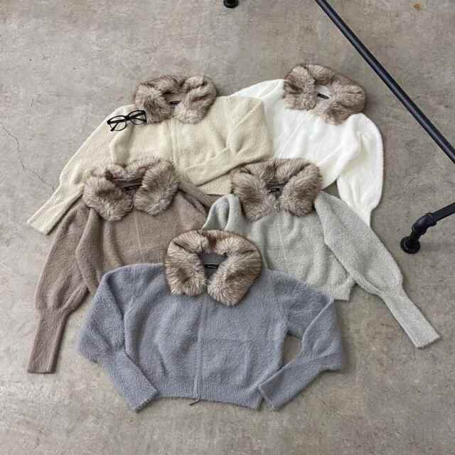 ファーZIPショートカーディガン