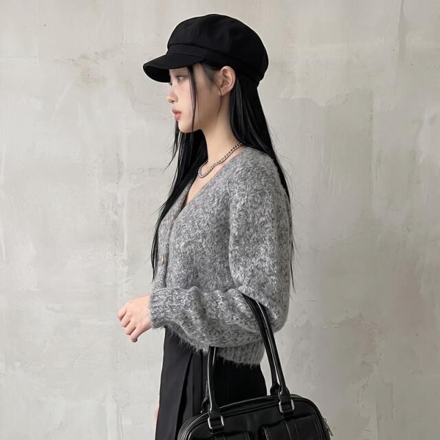 MIXボタンカーディガン