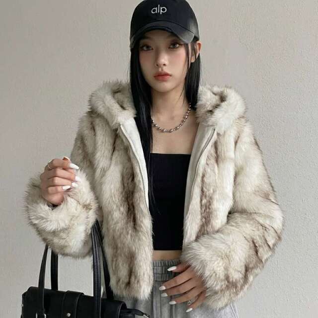 ファーフードブルゾン