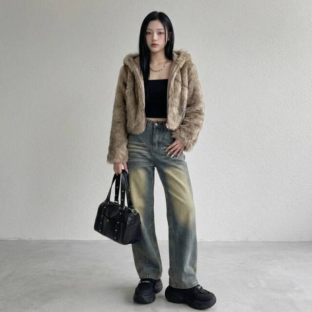 ファーフードブルゾン