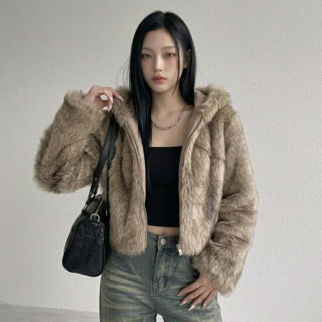 ファーフードブルゾン