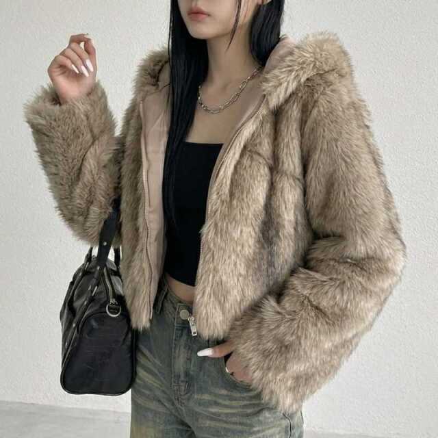 ファーフードブルゾン