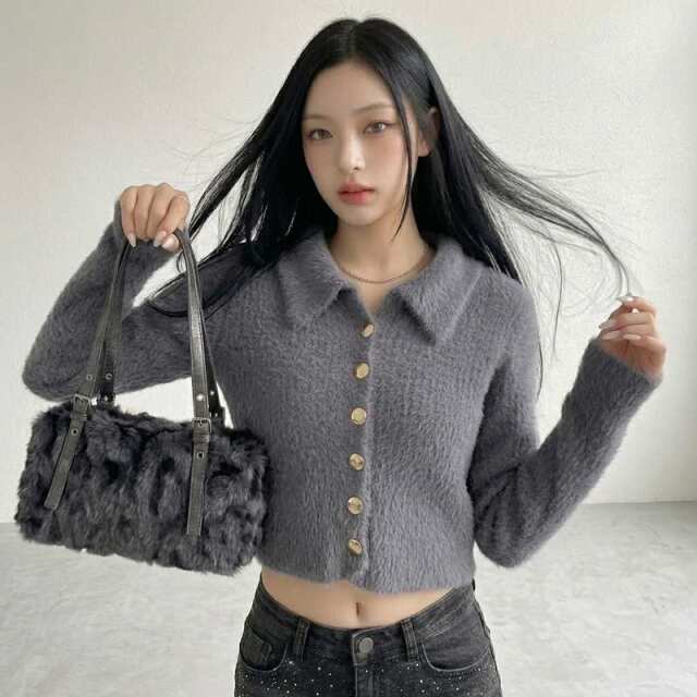 シャギーボタンポロ