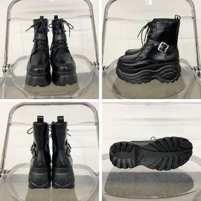 厚底レースアップブーツ