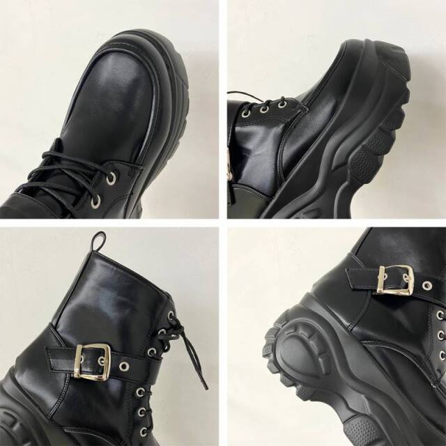 厚底レースアップブーツ