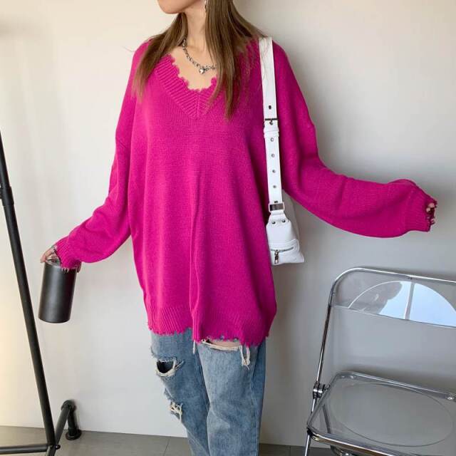 non-hedge ダメージニットチュニック|TiMTiMオンラインストア