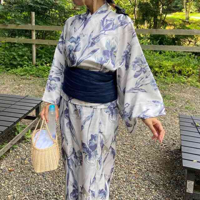 セパレート水彩フラワー浴衣 浴衣4点セット トップス トップス＆ワンピース＆帯の3点セット】2WAY♪水彩フラワー