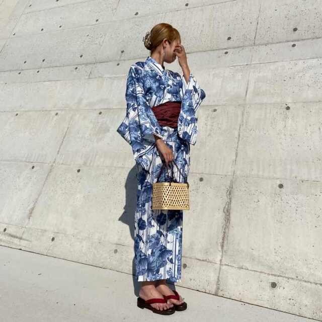 花柄セパレート浴衣4点セット
