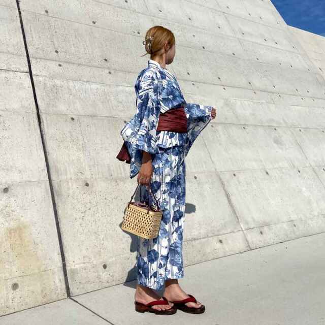 花柄セパレート浴衣4点セット
