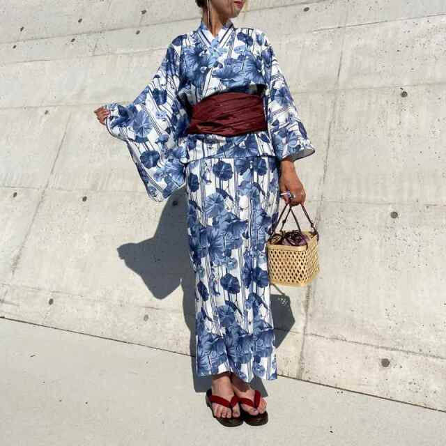 花柄セパレート浴衣4点セット
