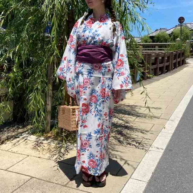 椿柄セパレート浴衣4点セット