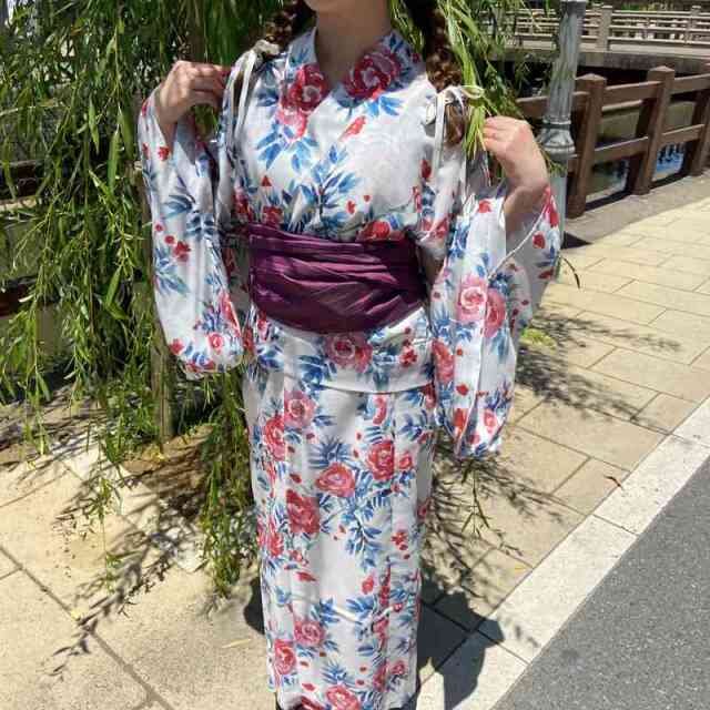椿柄セパレート浴衣4点セット