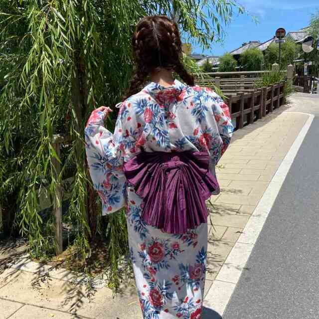 椿柄セパレート浴衣4点セット