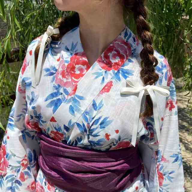 椿柄セパレート浴衣4点セット