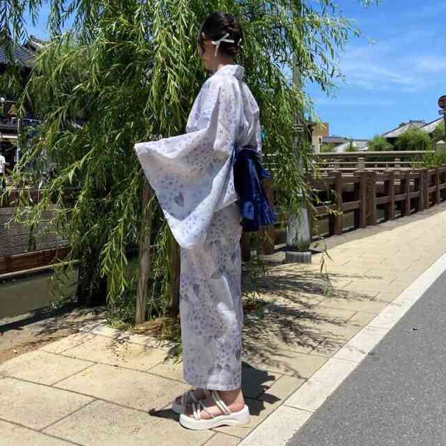 紫陽花柄セパレート浴衣4点セット