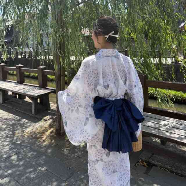 紫陽花柄セパレート浴衣4点セット