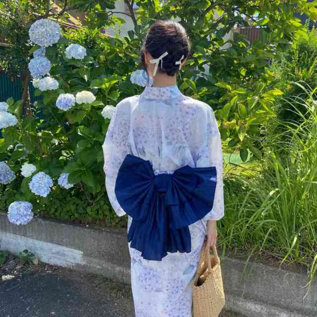 紫陽花柄セパレート浴衣4点セット