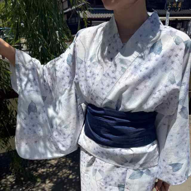 紫陽花柄セパレート浴衣4点セット
