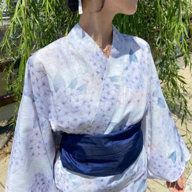 紫陽花柄セパレート浴衣4点セット