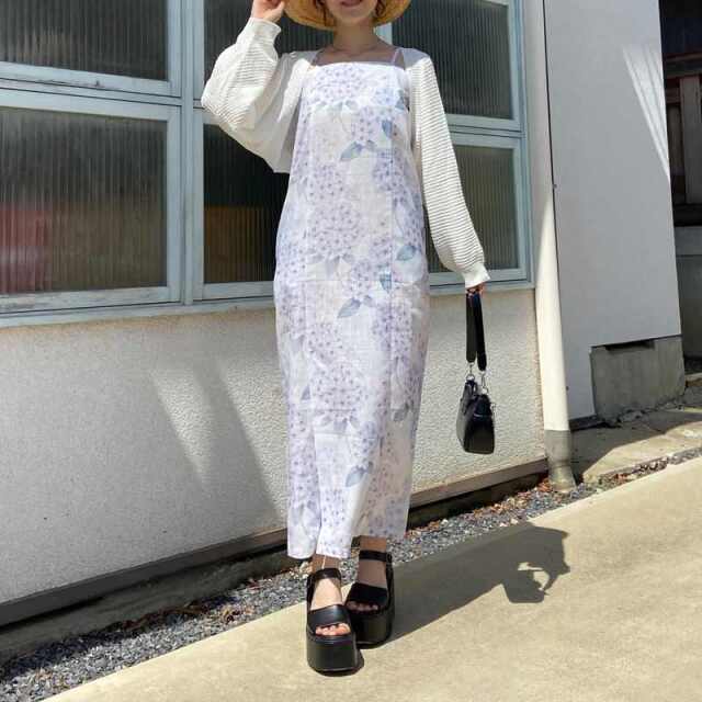 紫陽花柄セパレート浴衣4点セット