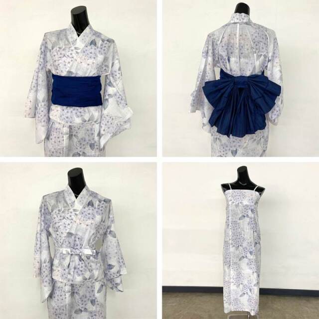 紫陽花柄セパレート浴衣4点セット