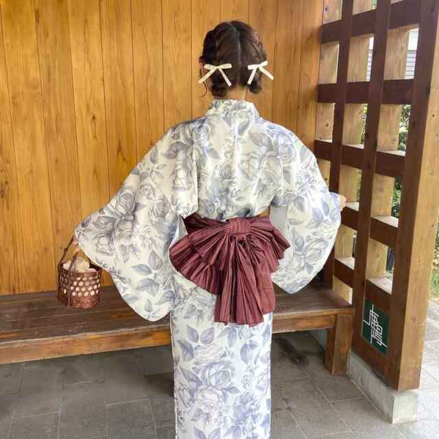 薔薇柄浴衣3点セット
