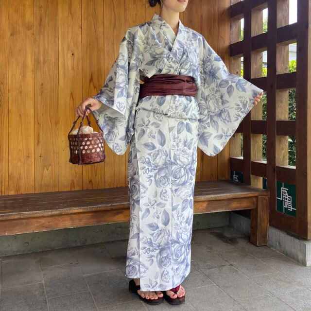 薔薇柄浴衣3点セット