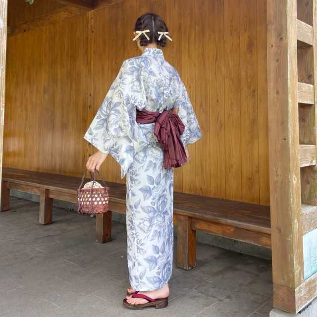 薔薇柄浴衣3点セット
