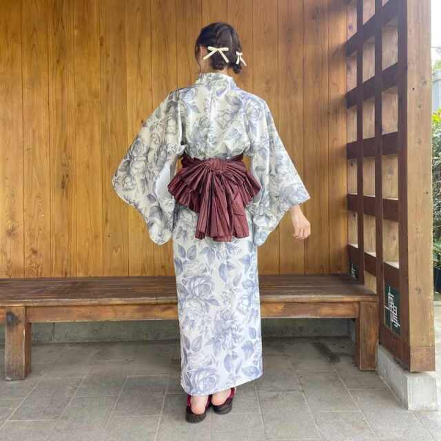 薔薇柄浴衣3点セット