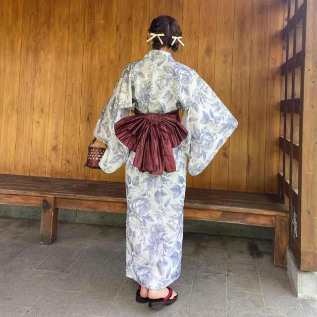 薔薇柄浴衣3点セット