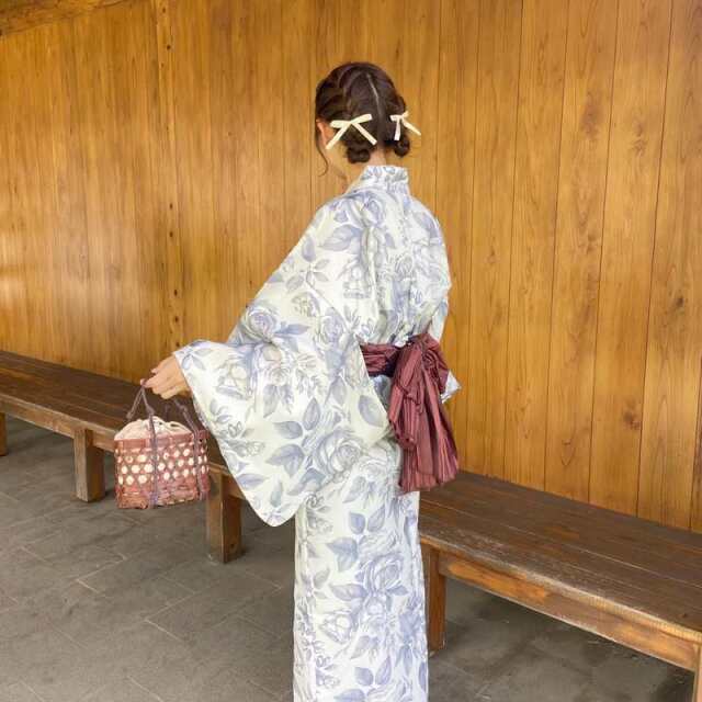 薔薇柄浴衣3点セット