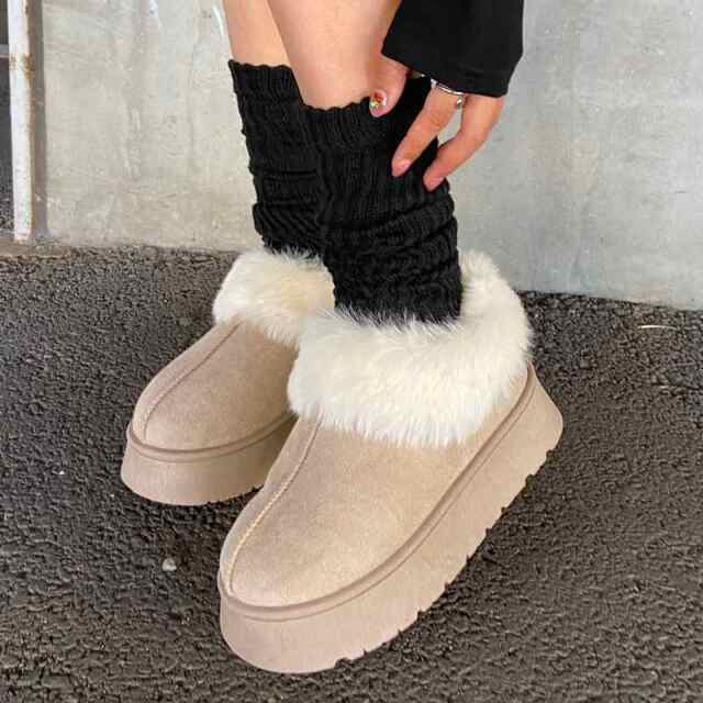 フェイクファー切替ムートンブーツ