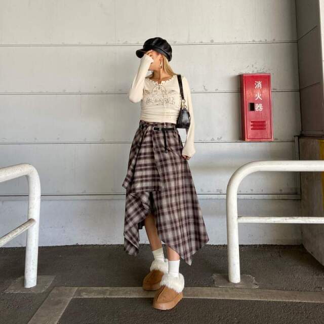 フェイクファー切替ムートンブーツ