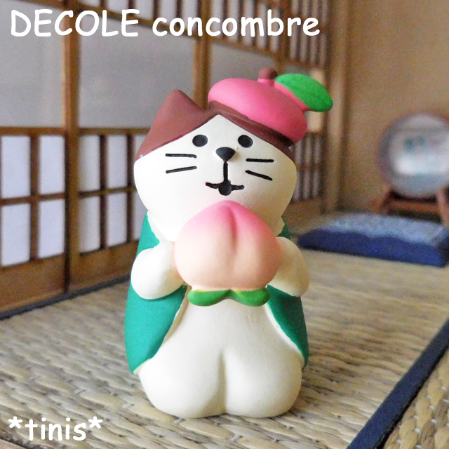 DECOLE　デコレ　コンコンブル　桃まるかじり猫　ミニチュア　マスコット　Mini Cat
