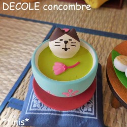 DECOLE　デコレ　コンコンブル　ちびねこ桜緑茶　ミニチュア　マスコット　Mini cat