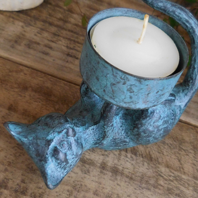 LEDテーパーキャンドル/ホワイト｜クリスマス雑貨の通販 ハルモニア web store | 輸入雑貨の通販ハルモニア web store カラフルなセラミック製猫キャンドルホルダー 10x10x9cm 屋内装飾 テーパーキャンドルスティック 燭台 キャンドルホルダー テ