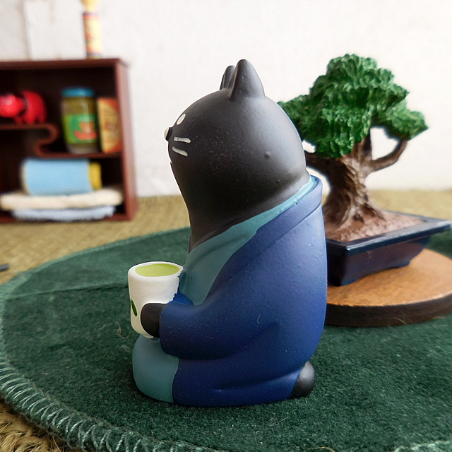 DECOLE デコレ コンコンブル 日本茶 黒猫 旅猫 猫の置物 マスコット