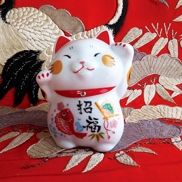 和福猫 笑福 招き猫 縁起物 置物 開運招福 作舎