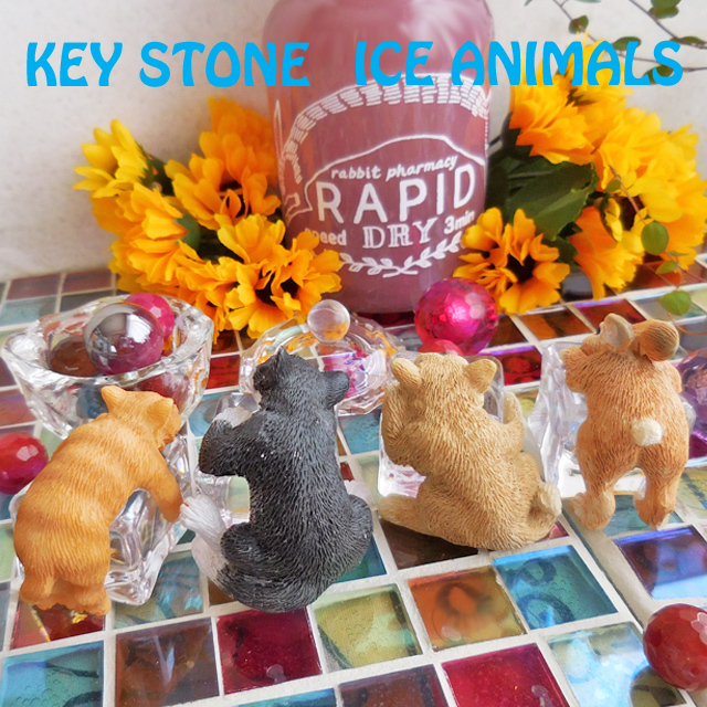 KEY STONE キーストーン アイス アニマル ミニ 置物 オブジェ ICE ANIMALS