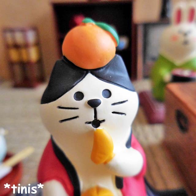 DECOLE デコレ コンコンブル 柑橘満喫猫 開運 福みかん 置物