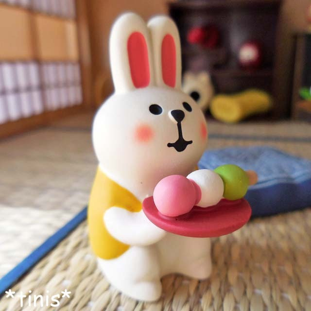 デコレ　コンコンブル　お抹茶うさぎ　三毛猫ご挨拶　たい焼きうさぎ　和菓子　椅子 DECOLE デコレ コンコンブル おもてなしうさぎ お団子 ミニチュア