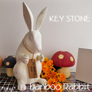 KEY STONE　キーストーン　バンブールート　ラビット　ホワイト　「my name is dolly」　うさぎ　置物　アニマル