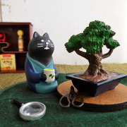DECOLE　デコレ　コンコンブル　日本茶　黒猫　旅猫　猫の置物　マスコット